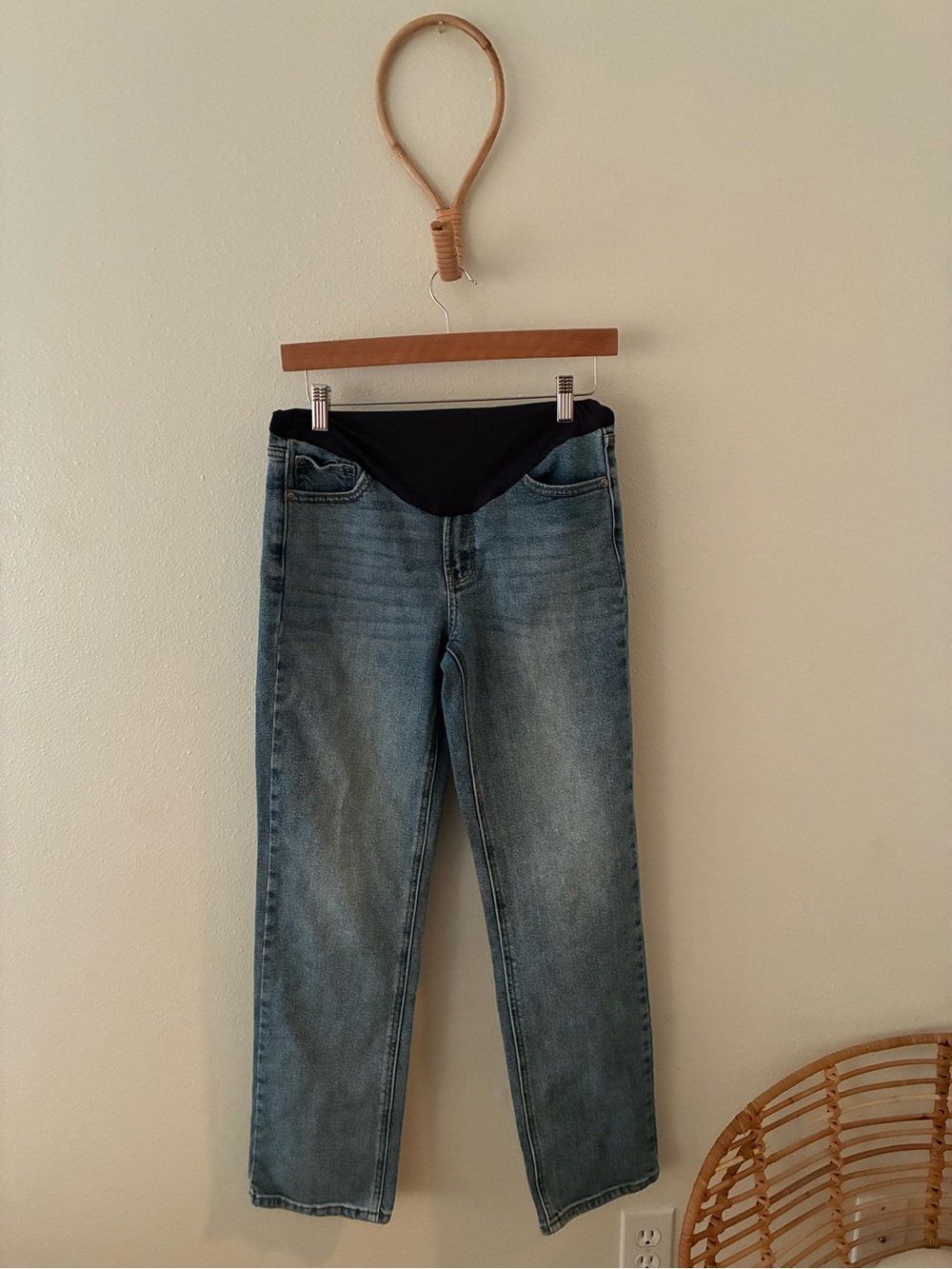Pinkblush Maternity Straight Leg Blue Jeans